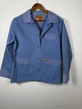Women's Blue Chore Jacket - Rugged Workwear Style - Western